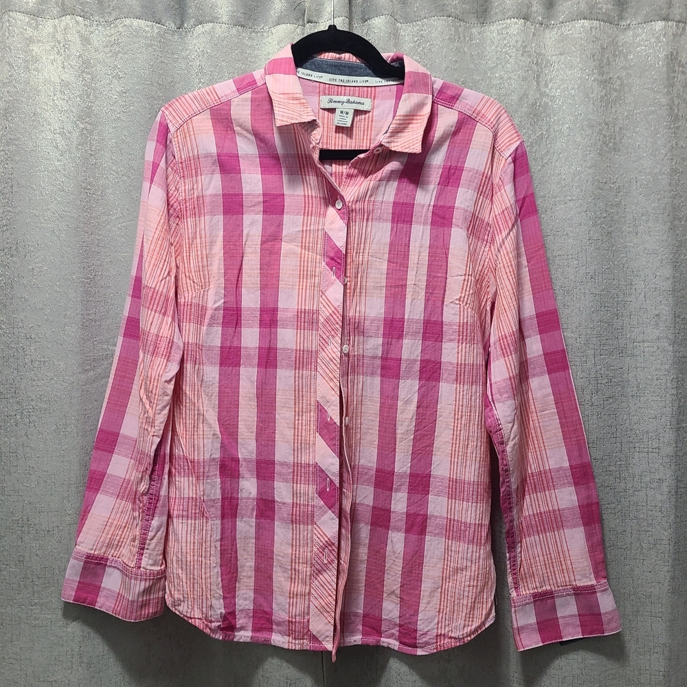 Tommy Bahama Pink Button‎ Up Shirt Size M